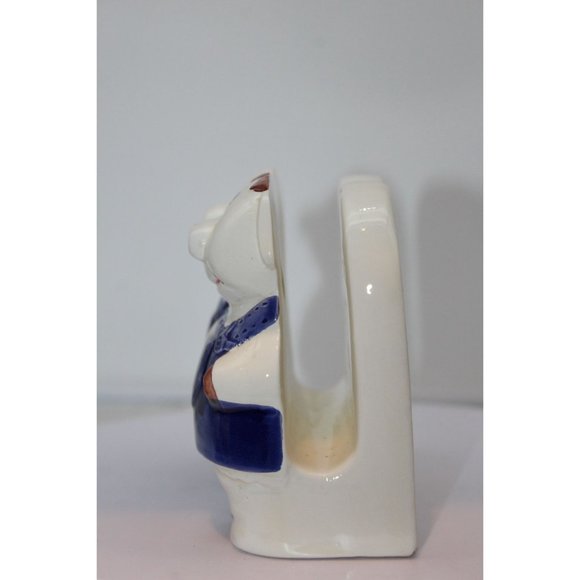 Salt & Pepper Shakers - UCCG Pigs in Jeans Overalls w/ Napkin Holder made in Tai - Picture 8 of 8